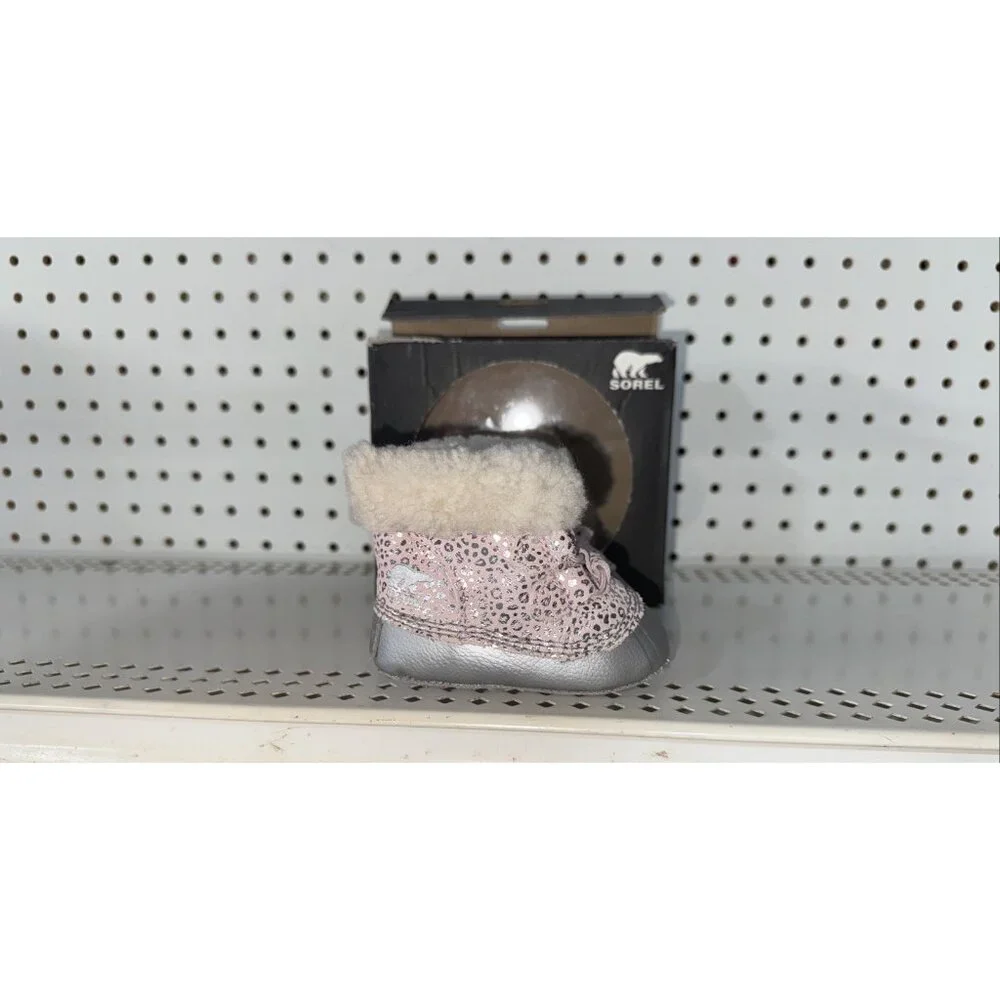 Sorel Caribootie II Girls Baby Infant Winter Crib Booties Size 3 (6-12 Months)